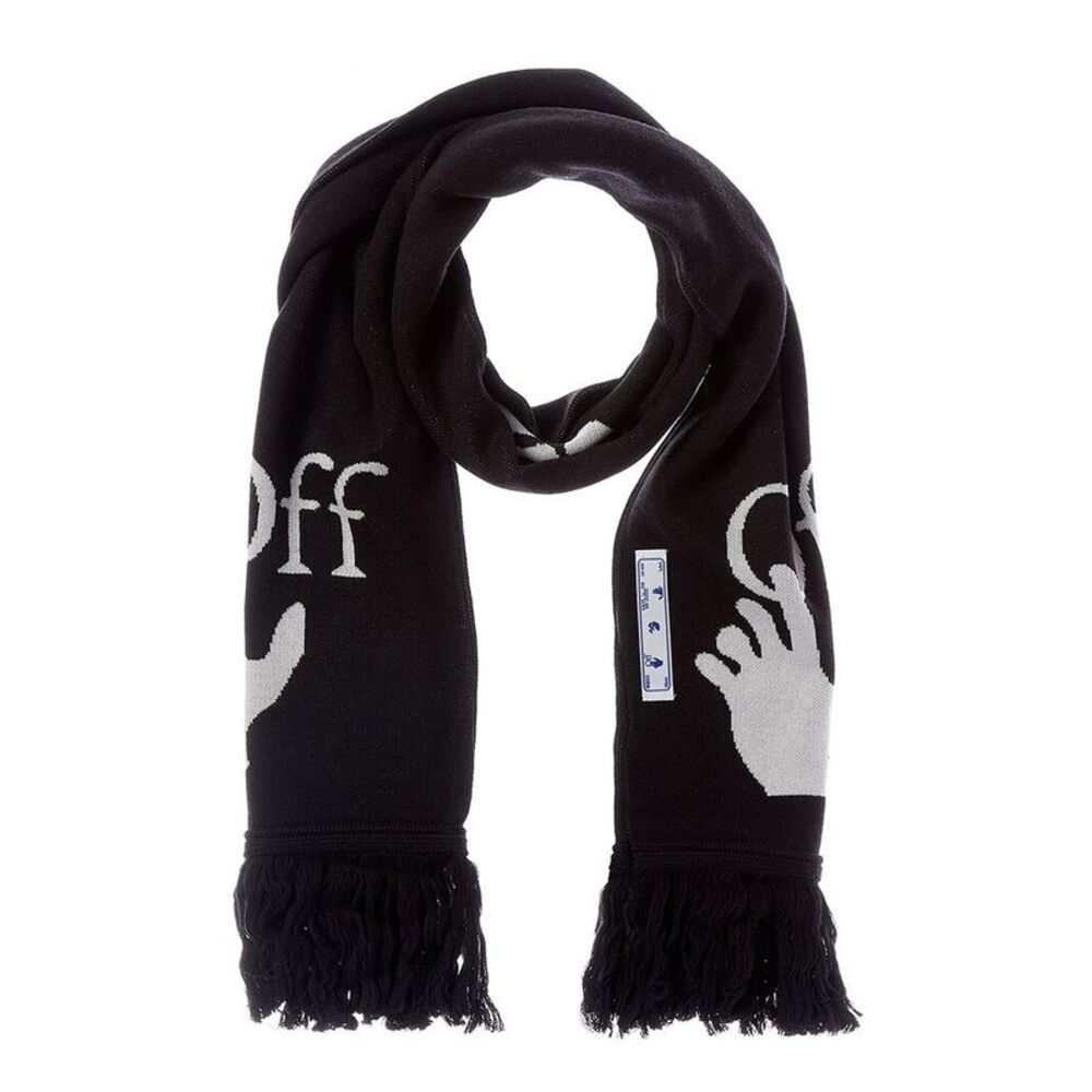 Off-White™ Knit Wool-Blend Scarf, Black